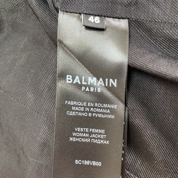 BalmainTwo-Tone Crepe Spencer Jacket - Picture 7 of 14